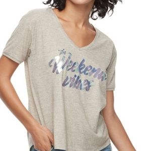 Weekend Vibes graphic t-shirt from Fifth Sun women's size large NWT